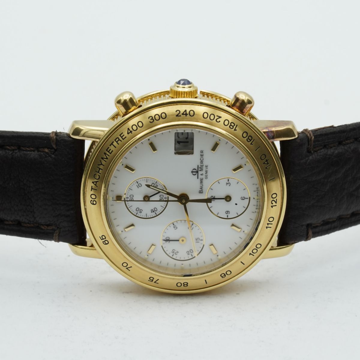 BAUME MERCIER BAUMATIC AUTOMATIK CHRONO HERREN UHR 39MM STAHL 86103 18K GOLD Uhrenatelier Halle